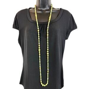 Green Faux Pearl Necklace Extra Long 52" Retro Vintage Glamour MCM